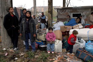 Sgomberata baraccopoli di rom romeni