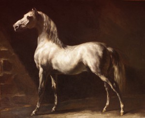 Theodore-Gericault--cheval-arabe-gris-blanc-rouen