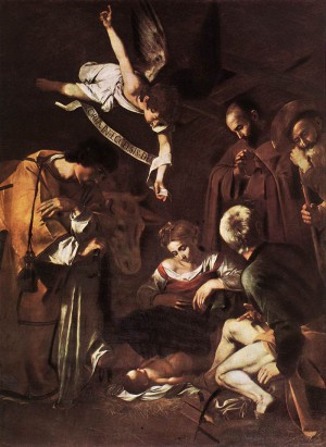 800px-Michelangelo_Merisi_da_Caravaggio_-_Nativity_with_St_Francis_and_St_Lawrence_-_WGA04193