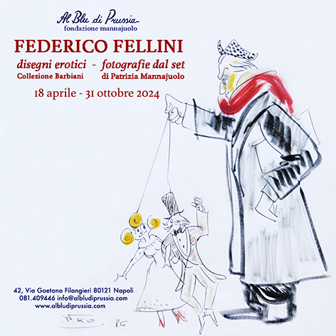 Federico Fellini e i suoi disegni erotici e fotografie dal set. La mostra al Blu di Prussia a Napoli