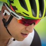 Nino Schurter was seen training with new Oakley Radar Pace sunglasses which Oakley made in cooperation with Intel.
